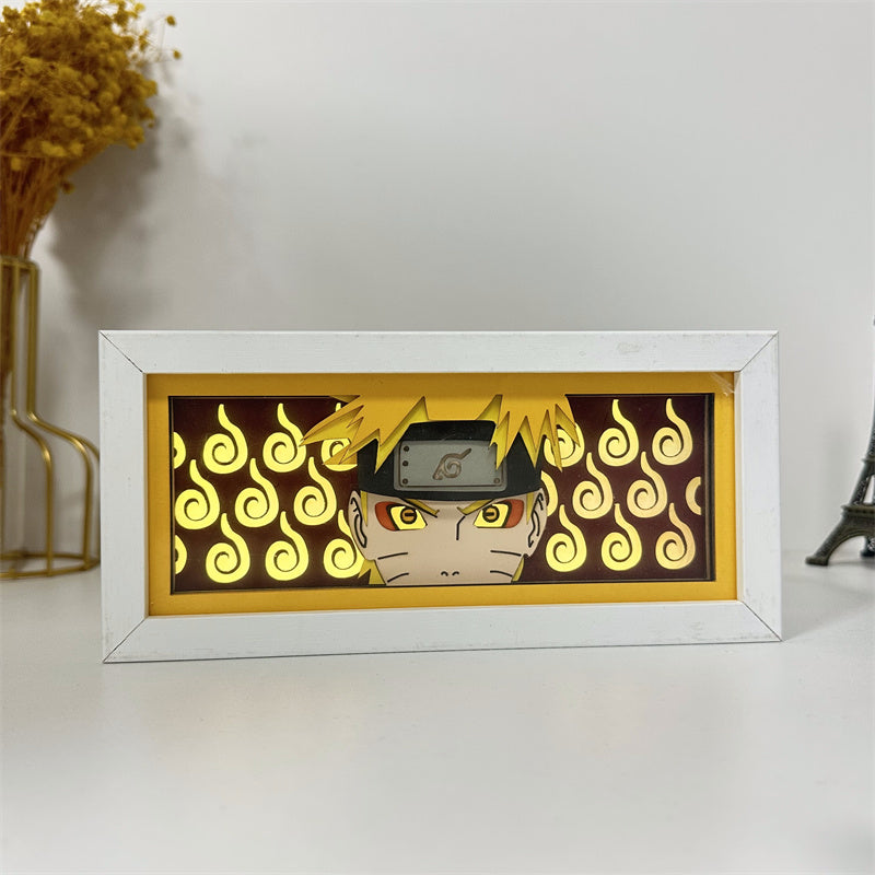 Anime theme RGB paper carving lamp, multi-color mode, remote control dimming