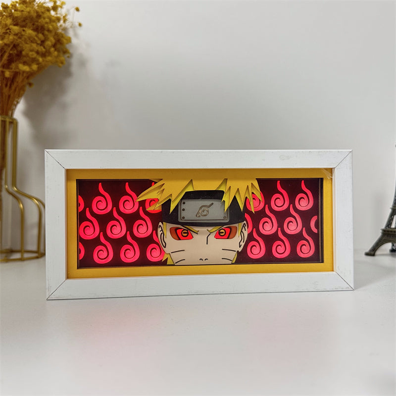 Anime theme RGB paper carving lamp, multi-color mode, remote control dimming