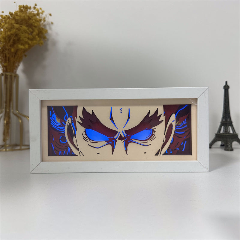 Anime theme RGB paper carving lamp, multi-color mode, remote control dimming