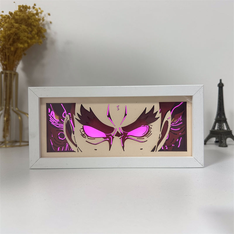 Anime theme RGB paper carving lamp, multi-color mode, remote control dimming