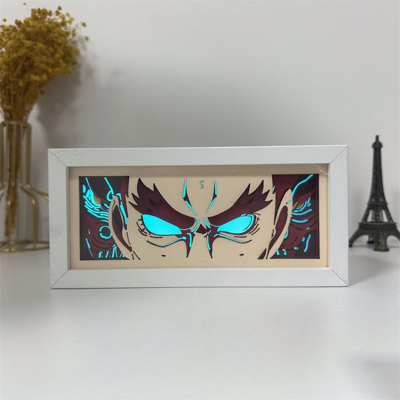 Anime theme RGB paper carving lamp, multi-color mode, remote control dimming