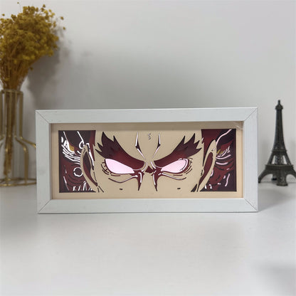 Anime theme RGB paper carving lamp, multi-color mode, remote control dimming