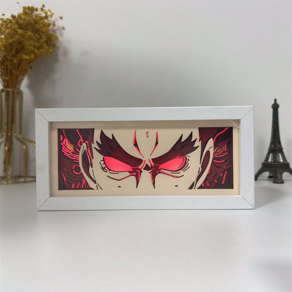 Anime theme RGB paper carving lamp, multi-color mode, remote control dimming