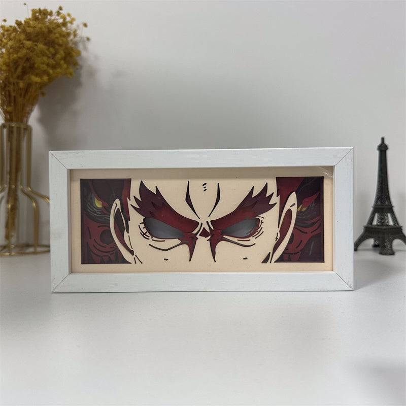 Anime theme RGB paper carving lamp, multi-color mode, remote control dimming