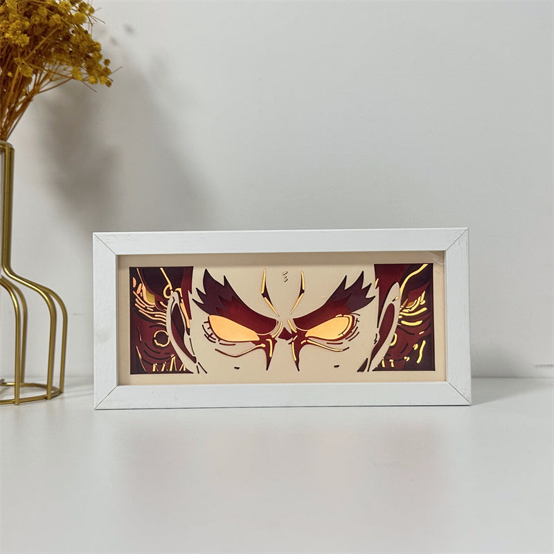 Anime theme RGB paper carving lamp, multi-color mode, remote control dimming