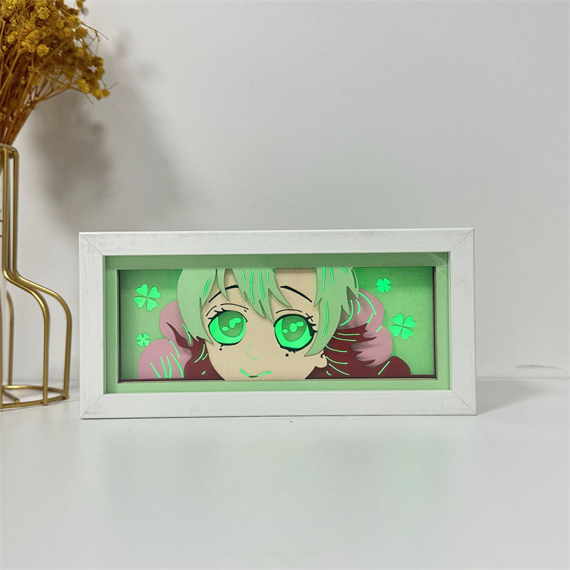 Anime-Themed RGB Paper Carving Lamp, Multi-Color Modes, with Remote & Touch Dimming