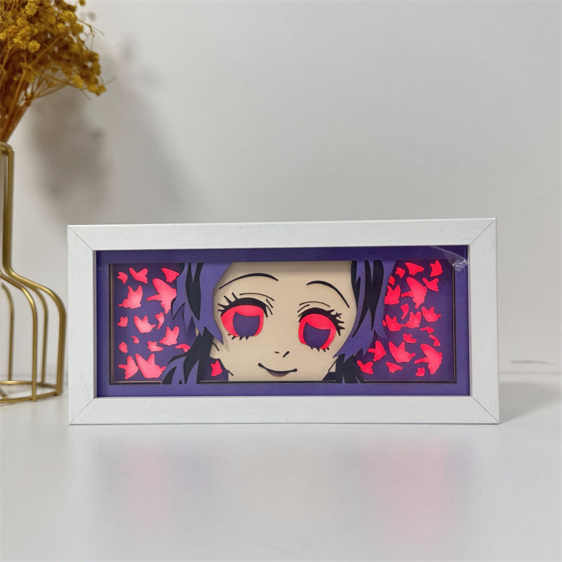 Anime-Themed RGB Paper Carving Lamp, Multi-Color Modes, with Remote & Touch Dimming