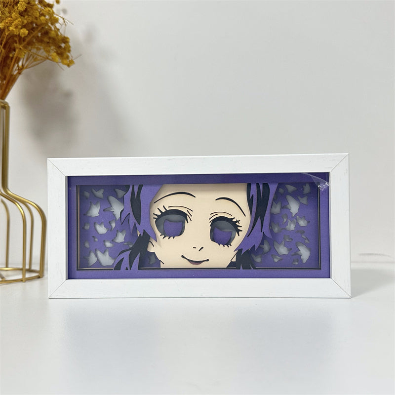 Anime-Themed RGB Paper Carving Lamp, Multi-Color Modes, with Remote & Touch Dimming