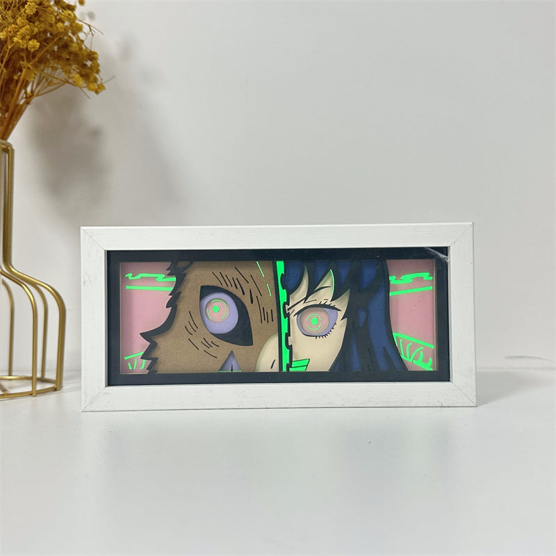 Anime-Themed RGB Paper Carving Lamp, Multi-Color Modes, with Remote & Touch Dimming