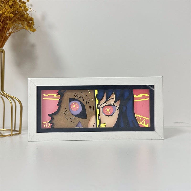 Anime-Themed RGB Paper Carving Lamp, Multi-Color Modes, with Remote & Touch Dimming