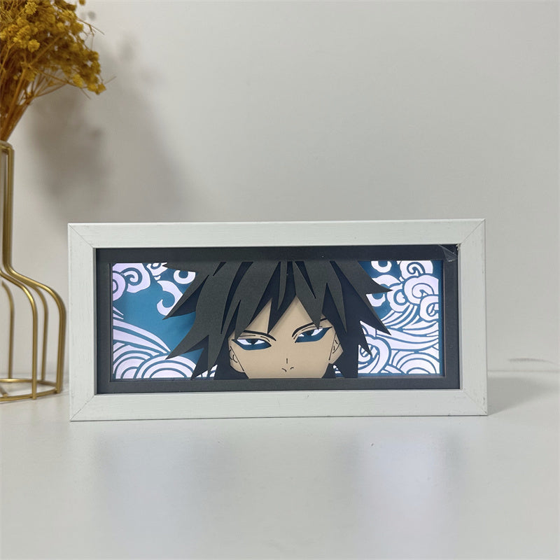 Anime-Themed RGB Paper Carving Lamp, Multi-Color Modes, with Remote & Touch Dimming