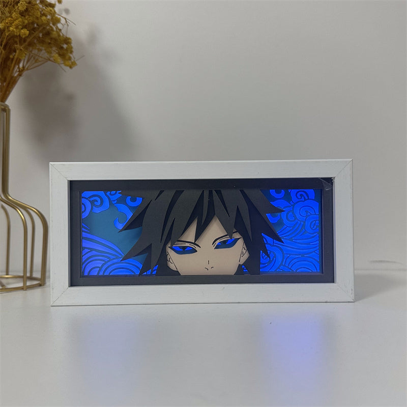 Anime-Themed RGB Paper Carving Lamp, Multi-Color Modes, with Remote & Touch Dimming