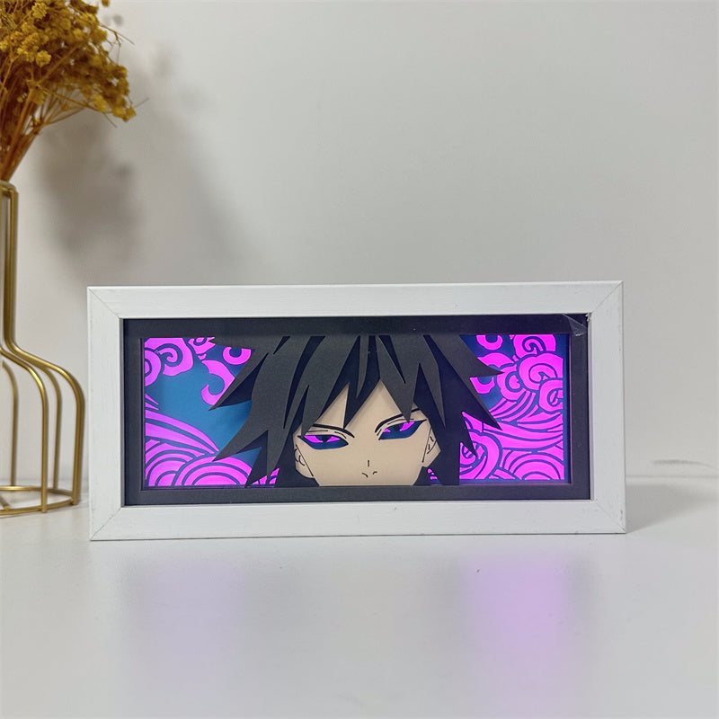 Anime-Themed RGB Paper Carving Lamp, Multi-Color Modes, with Remote & Touch Dimming