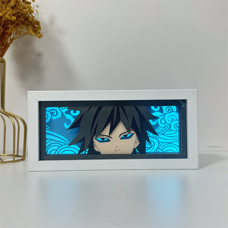 Anime-Themed RGB Paper Carving Lamp, Multi-Color Modes, with Remote & Touch Dimming