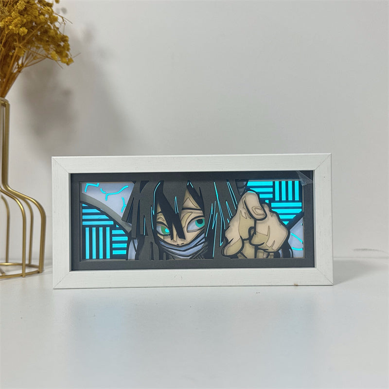 Anime-Themed RGB Paper Carving Lamp, Multi-Color Modes, with Remote & Touch Dimming