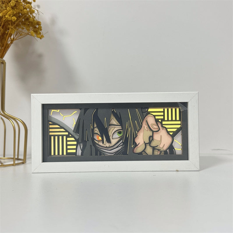 Anime-Themed RGB Paper Carving Lamp, Multi-Color Modes, with Remote & Touch Dimming