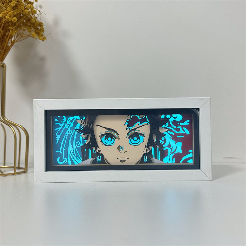 Anime-Themed RGB Paper Carving Lamp, Multi-Color Modes, with Remote & Touch Dimming