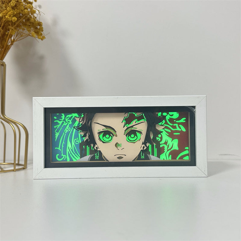 Anime-Themed RGB Paper Carving Lamp, Multi-Color Modes, with Remote & Touch Dimming