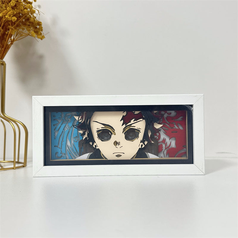 Anime-Themed RGB Paper Carving Lamp, Multi-Color Modes, with Remote & Touch Dimming