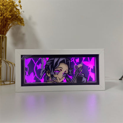 Anime-Themed RGB Paper Carving Lamp, Multi-Color Modes, with Remote & Touch Dimming