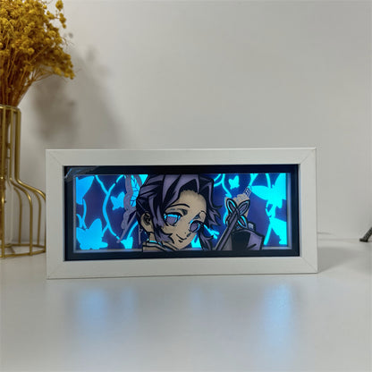 Anime-Themed RGB Paper Carving Lamp, Multi-Color Modes, with Remote & Touch Dimming