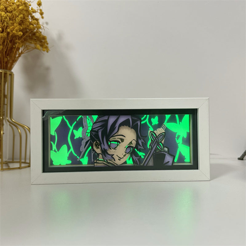 Anime-Themed RGB Paper Carving Lamp, Multi-Color Modes, with Remote & Touch Dimming