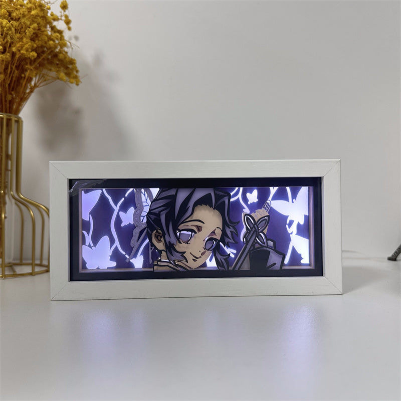Anime-Themed RGB Paper Carving Lamp, Multi-Color Modes, with Remote & Touch Dimming