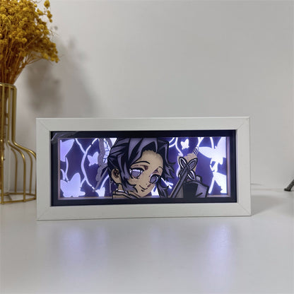 Anime-Themed RGB Paper Carving Lamp, Multi-Color Modes, with Remote & Touch Dimming