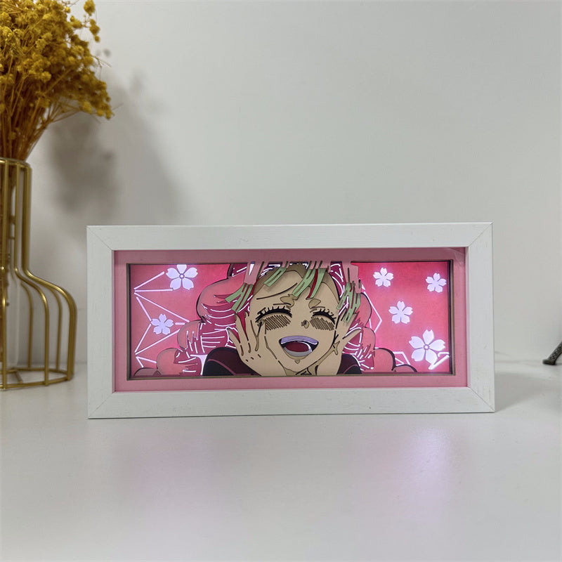 Anime-Themed RGB Paper Carving Lamp, Multi-Color Modes, with Remote & Touch Dimming