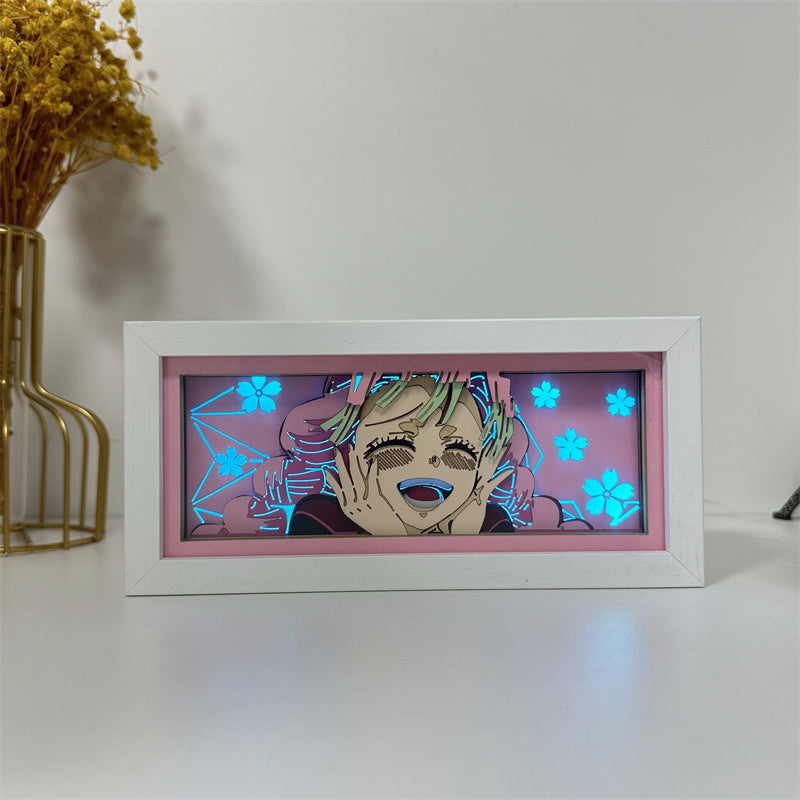 Anime-Themed RGB Paper Carving Lamp, Multi-Color Modes, with Remote & Touch Dimming