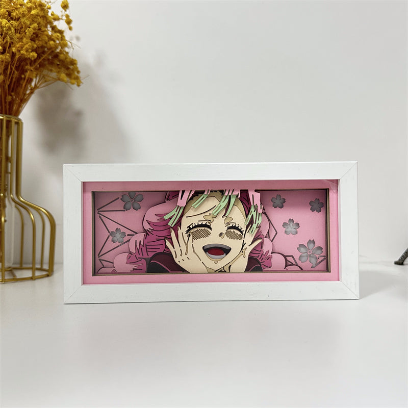 Anime-Themed RGB Paper Carving Lamp, Multi-Color Modes, with Remote & Touch Dimming