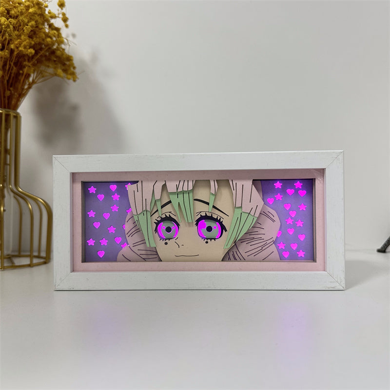 Anime-Themed RGB Paper Carving Lamp, Multi-Color Modes, with Remote & Touch Dimming