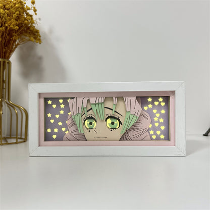 Anime-Themed RGB Paper Carving Lamp, Multi-Color Modes, with Remote & Touch Dimming