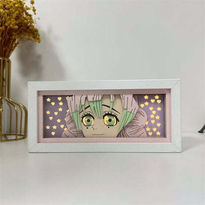 Anime-Themed RGB Paper Carving Lamp, Multi-Color Modes, with Remote & Touch Dimming