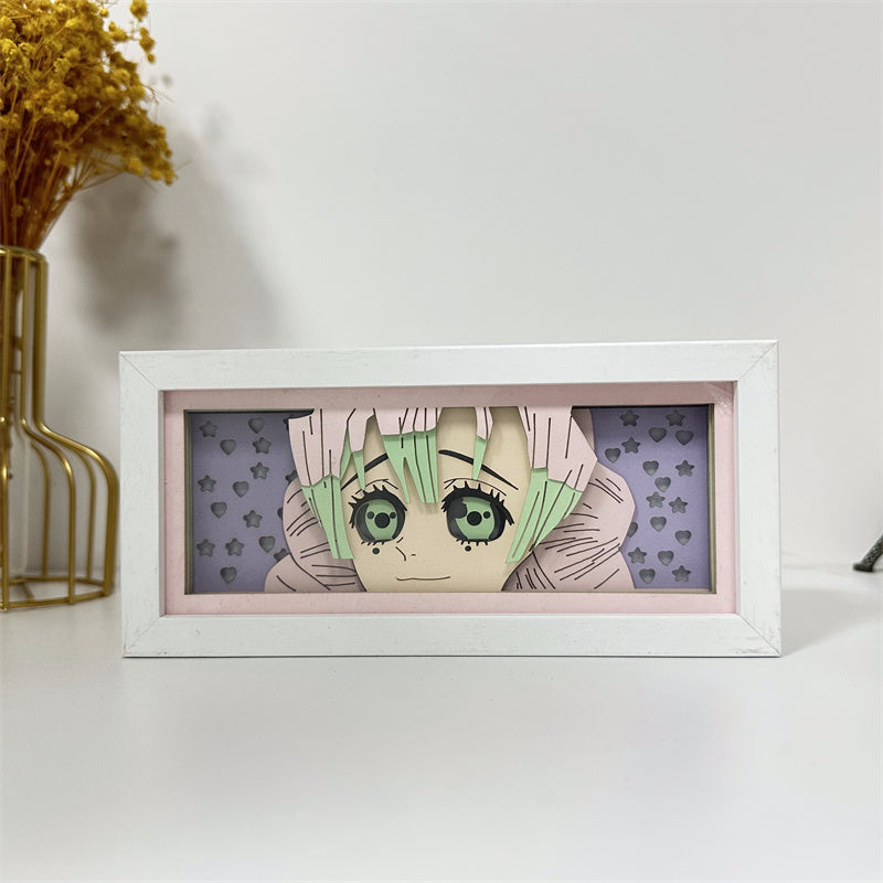 Anime-Themed RGB Paper Carving Lamp, Multi-Color Modes, with Remote & Touch Dimming