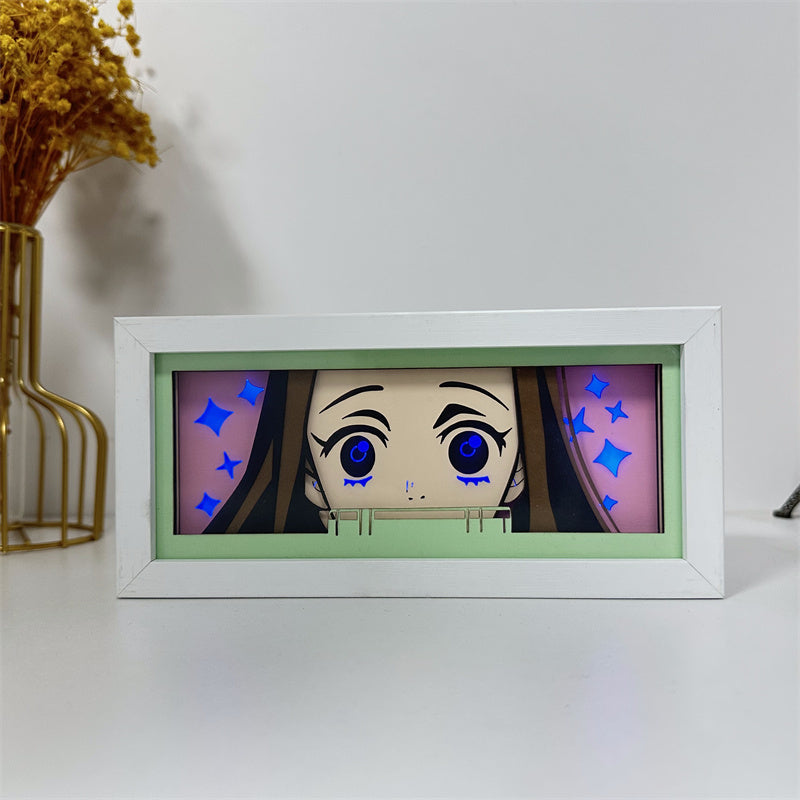 Anime-Themed RGB Paper Carving Lamp, Multi-Color Modes, with Remote & Touch Dimming