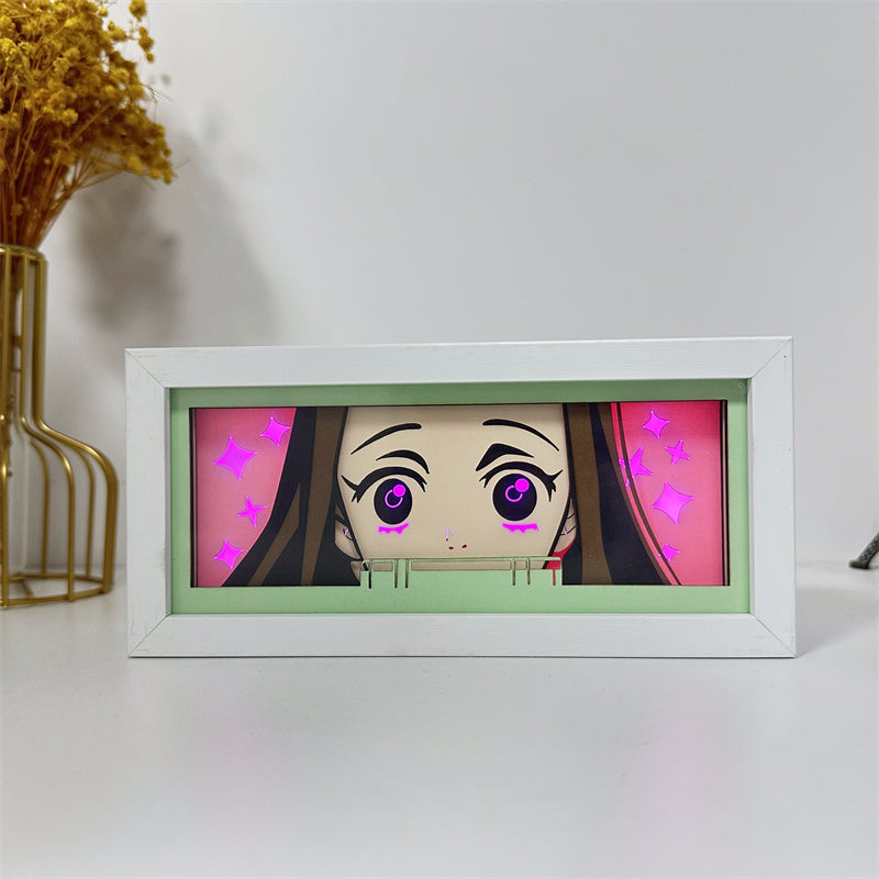 Anime-Themed RGB Paper Carving Lamp, Multi-Color Modes, with Remote & Touch Dimming
