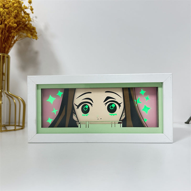 Anime-Themed RGB Paper Carving Lamp, Multi-Color Modes, with Remote & Touch Dimming