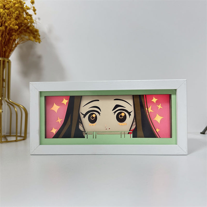 Anime-Themed RGB Paper Carving Lamp, Multi-Color Modes, with Remote & Touch Dimming