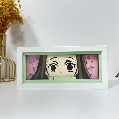 Anime-Themed RGB Paper Carving Lamp, Multi-Color Modes, with Remote & Touch Dimming