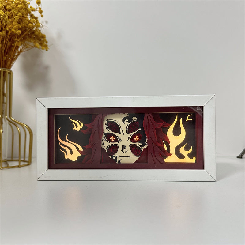 Anime-Themed RGB Paper Carving Lamp, Multi-Color Modes, with Remote & Touch Dimming