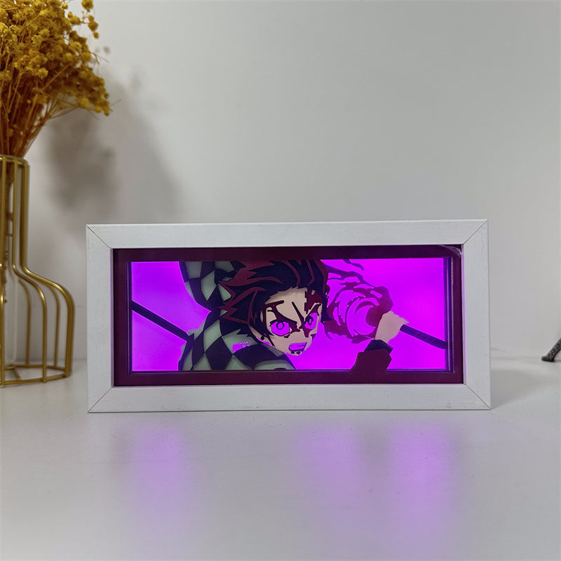 Anime-Themed RGB Paper Carving Lamp, Multi-Color Modes, with Remote & Touch Dimming