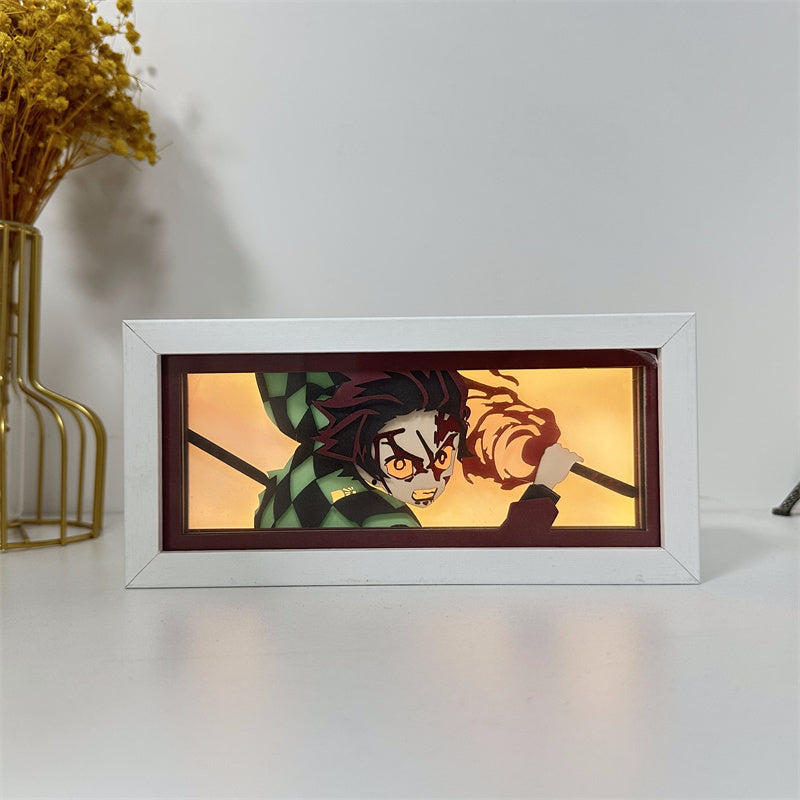 Anime-Themed RGB Paper Carving Lamp, Multi-Color Modes, with Remote & Touch Dimming