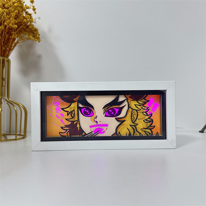 Anime-Themed RGB Paper Carving Lamp, Multi-Color Modes, with Remote & Touch Dimming