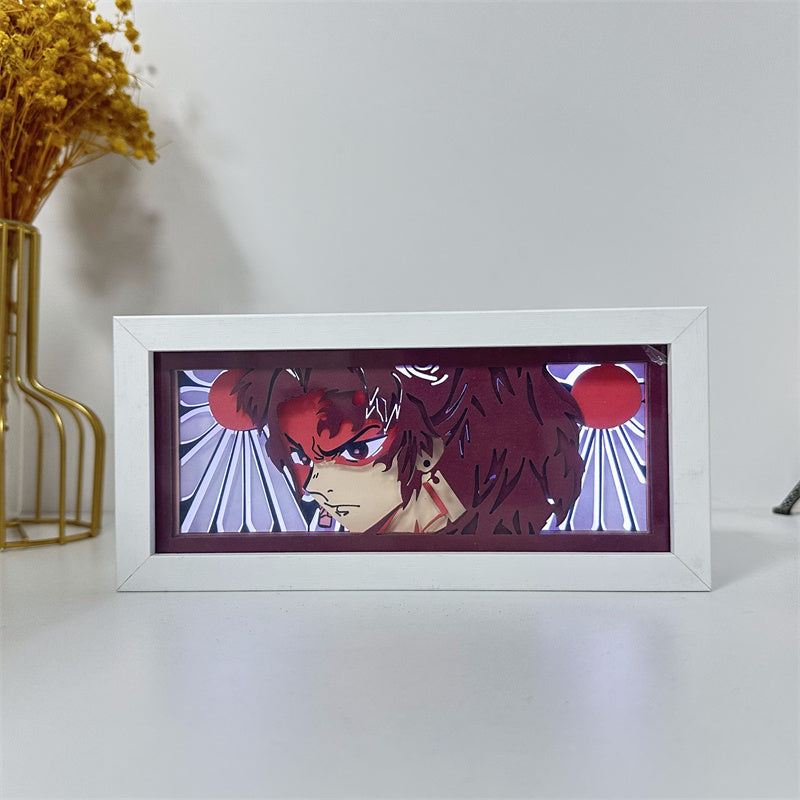 Anime-Themed RGB Paper Carving Lamp, Multi-Color Modes, with Remote & Touch Dimming