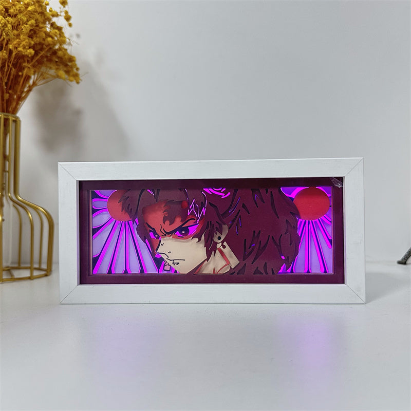 Anime-Themed RGB Paper Carving Lamp, Multi-Color Modes, with Remote & Touch Dimming