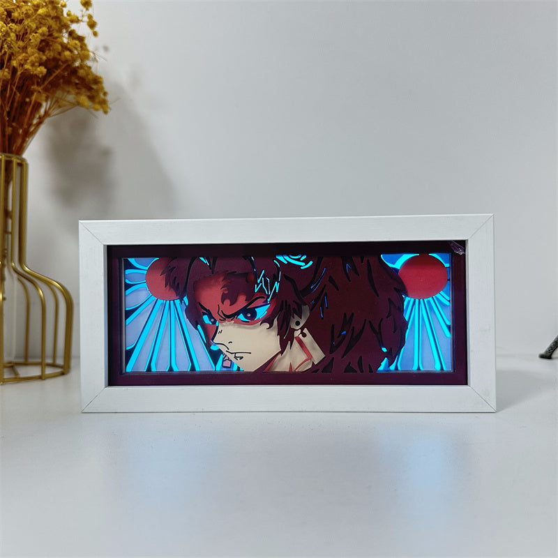 Anime-Themed RGB Paper Carving Lamp, Multi-Color Modes, with Remote & Touch Dimming