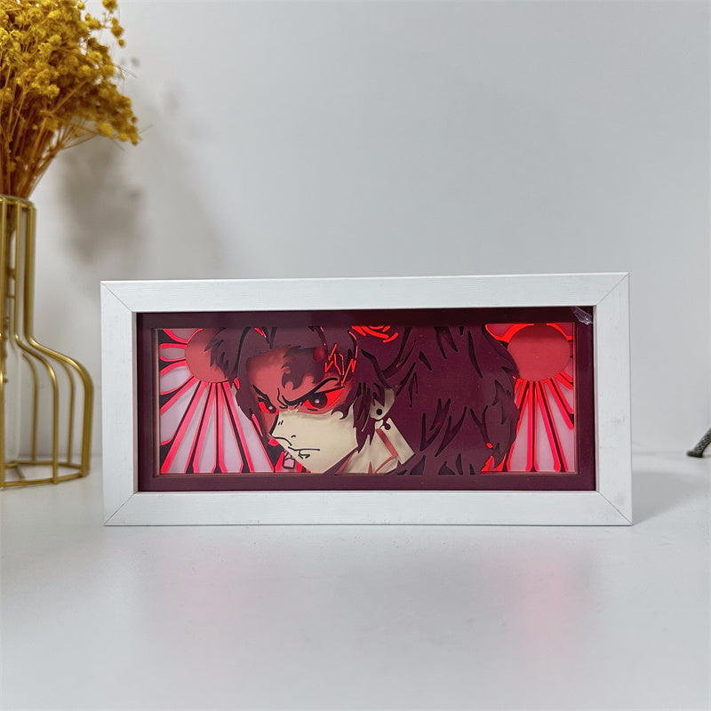 Anime-Themed RGB Paper Carving Lamp, Multi-Color Modes, with Remote & Touch Dimming