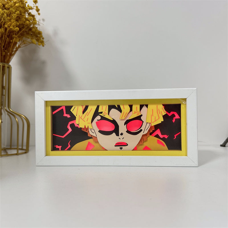 Anime-Themed RGB Paper Carving Lamp, Multi-Color Modes, with Remote & Touch Dimming