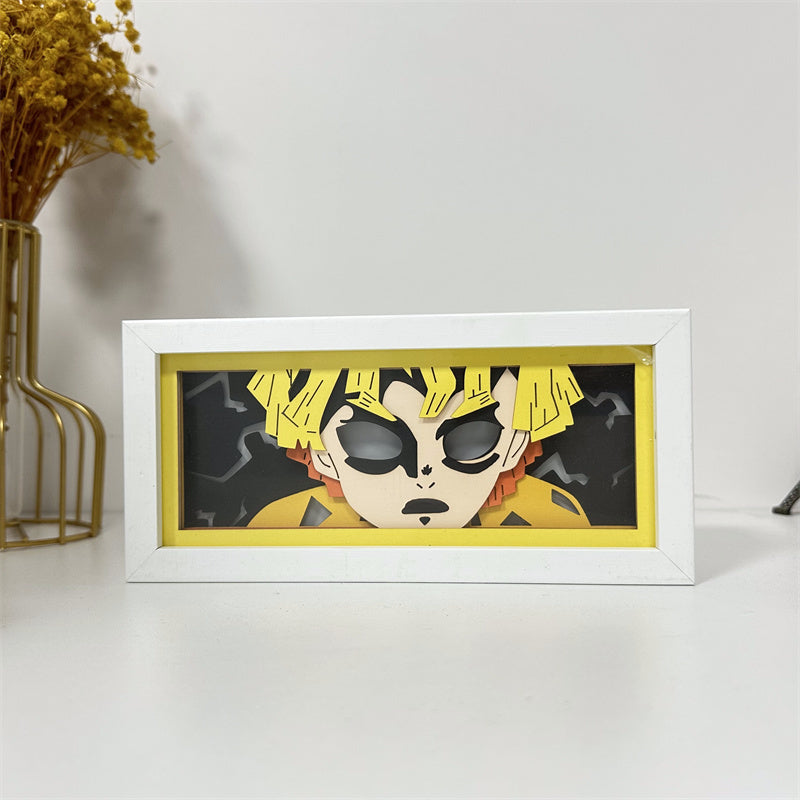 Anime-Themed RGB Paper Carving Lamp, Multi-Color Modes, with Remote & Touch Dimming